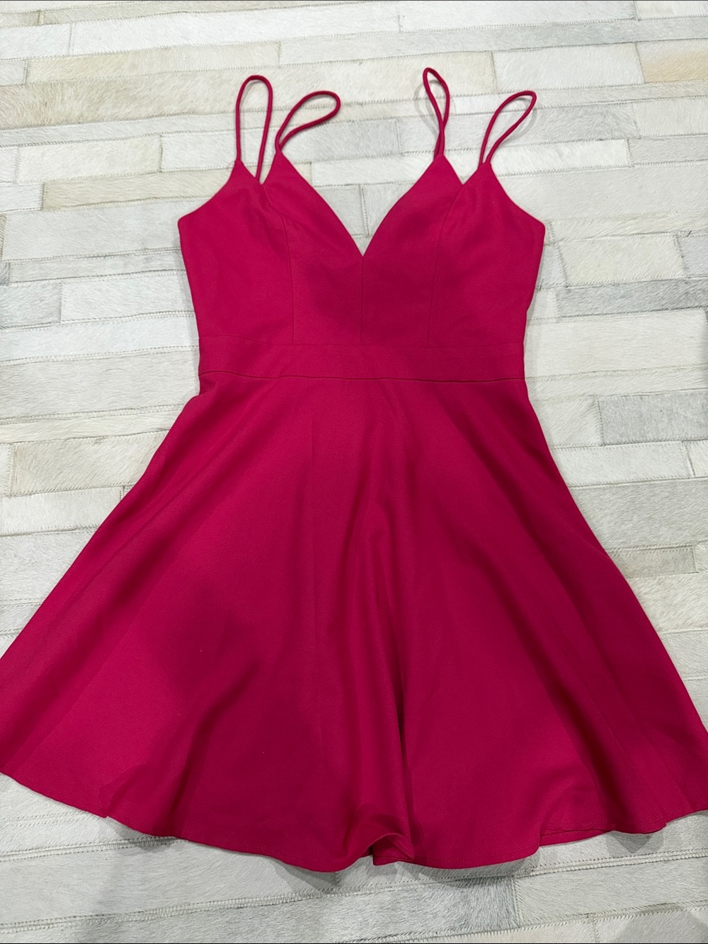 bad Women's Fuchsia V-Neck Spaghetti Strap Dress